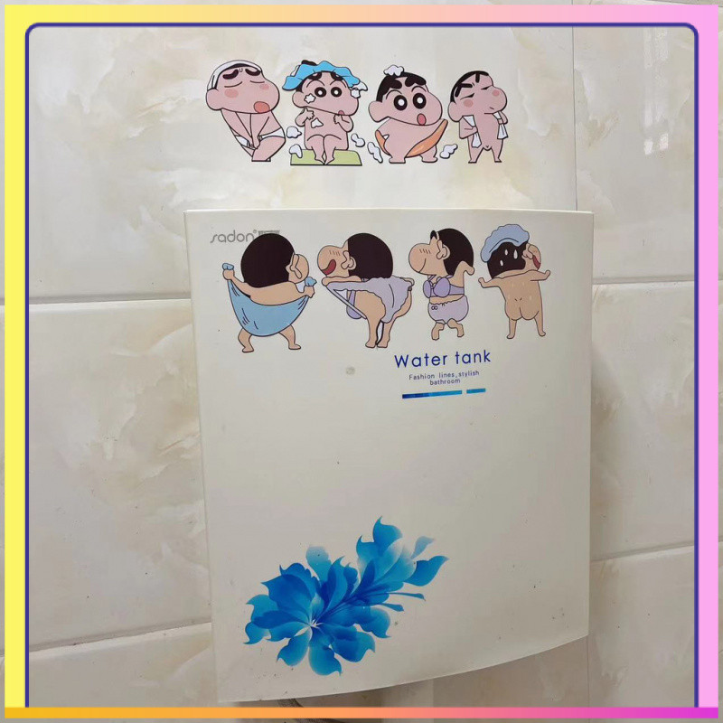 Miếng dán Crayon Shin-chan mới chống nước, dùng cho nhà vệ sinh, xe máy, tủ lạnh, xe hơi, tường