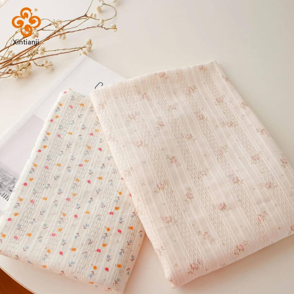 1 Mét / 0.5 Sân Hoa Cotton Ren Jacquard Vải In Kỹ Thuật Số Hoa Phong Cách Vintage DIY Nữ Váy Trẻ Em Đầm Búp Bê Quần Áo TJ21798