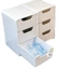 Hộp nhựa 3 ngăn kéo lưu trữ vật dụng nhỏ màu trắng 8x8.7x13cm