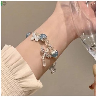 Vòng tay bướm phong cách Trung Quốc dễ phối cùng vòng tay thủy tinh lấp lánh làm quà tặng kỷ niệm ngày đính hôn sinh nhật