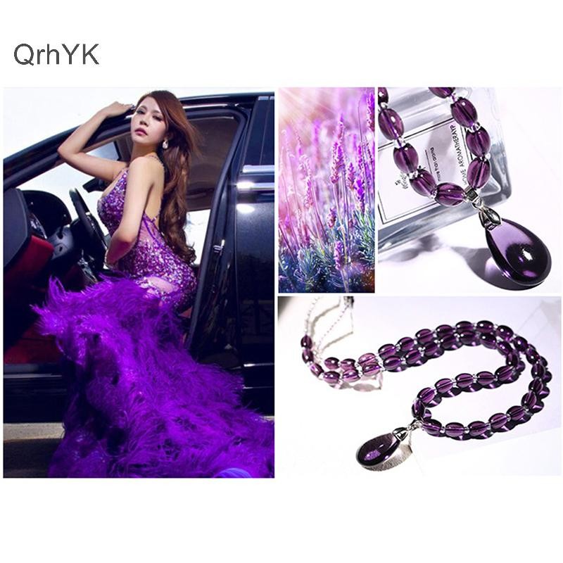 Nhà Máy Thời Trang Thạch Anh Tím Vòng Cổ Pha Lê Vòng Tay Thủ Công Pha Lê Decorativas Đá Trang Sức QrhYK