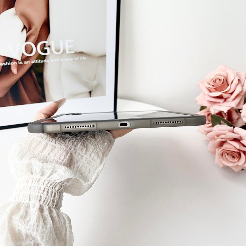 Vỏ Mềm Trong Suốt Cho IPad Mini 4 5 6 7 8 9 10 11 A16 Air2 Air3 Air4 Air5 10.9 "IPad10.2" Pro11 Pro12,9 Air M2 M3 M4 Pro 11 13 2024 2025 Bao Khe Cắm Bút Chì