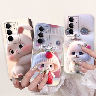 Dành Cho Realme C75 4G 2025 Vỏ RMX3941 Vỏ Sáng Tạo Thỏ Trái Tim Tình Yêu Silicon Mềm Chống Sốc Cho Realme C75x Capa