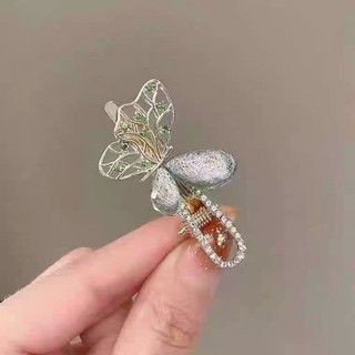 MAUROPOLI [Sẵn Sàng] Kẹp Tóc Bướm Ngọt Ngào Phụ Kiện Đầu Tiên Pháp Cổ Tích Bên Nổ Kẹp Trán Tóc Gãy Kẹp Tóc Retro