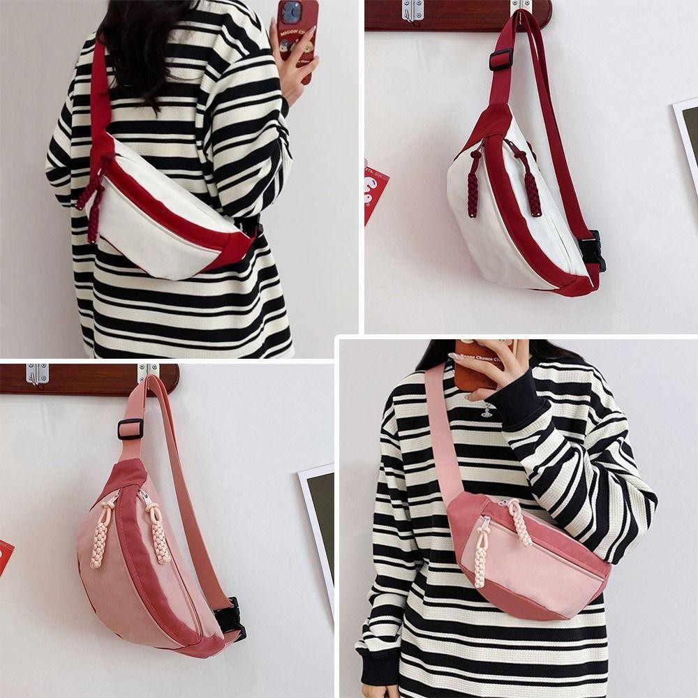 Túi đeo thắt lưng HOBBYIN, Túi đeo ngực nữ đa chức năng màu sắc phù hợp, Vải di động Giải trí Túi đeo thắt lưng chạy bộ dung tích lớn Thể thao