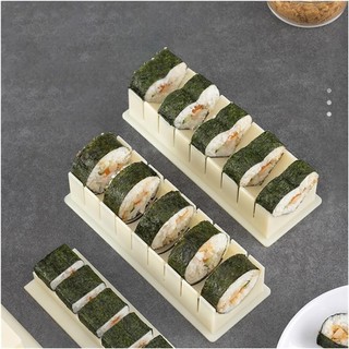 Bộ dụng cụ làm Sushi 3 mảnh có khuôn hình trái tim tròn vuông và hoạt hình bao gồm con lăn nĩa và thìa Bộ khuôn Sushi bằng nhựa dành cho người bắt đầu và sử dụng tại nhà 3 chiếc dễ làm sạch