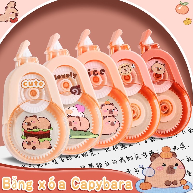 Set 5 Băng Xóa Thiết Kế Hoạt Hình  Văn Phòng Phẩm - Cuộn Băng Keo Xóa Mờ Trong Suốt Sức Chứa Lớn Tiện Dụng