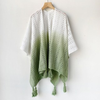 Mùa Xuân Hè 2025 Mỏng Rỗng Ra Khăn Choàng Bao Vintage Phong Cách Dân Tộc Kỳ Nghỉ Dệt Kim Tua Rua Cardigan Nữ Ren Che Rời Chống Nắng