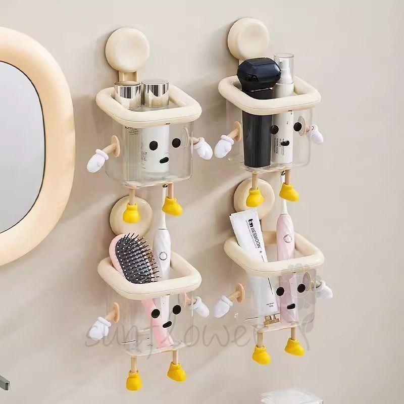 [hướng dương] Hộp đựng khăn mặt Cốc hút khô ướt Công dụng kép không đục lỗ treo tường
