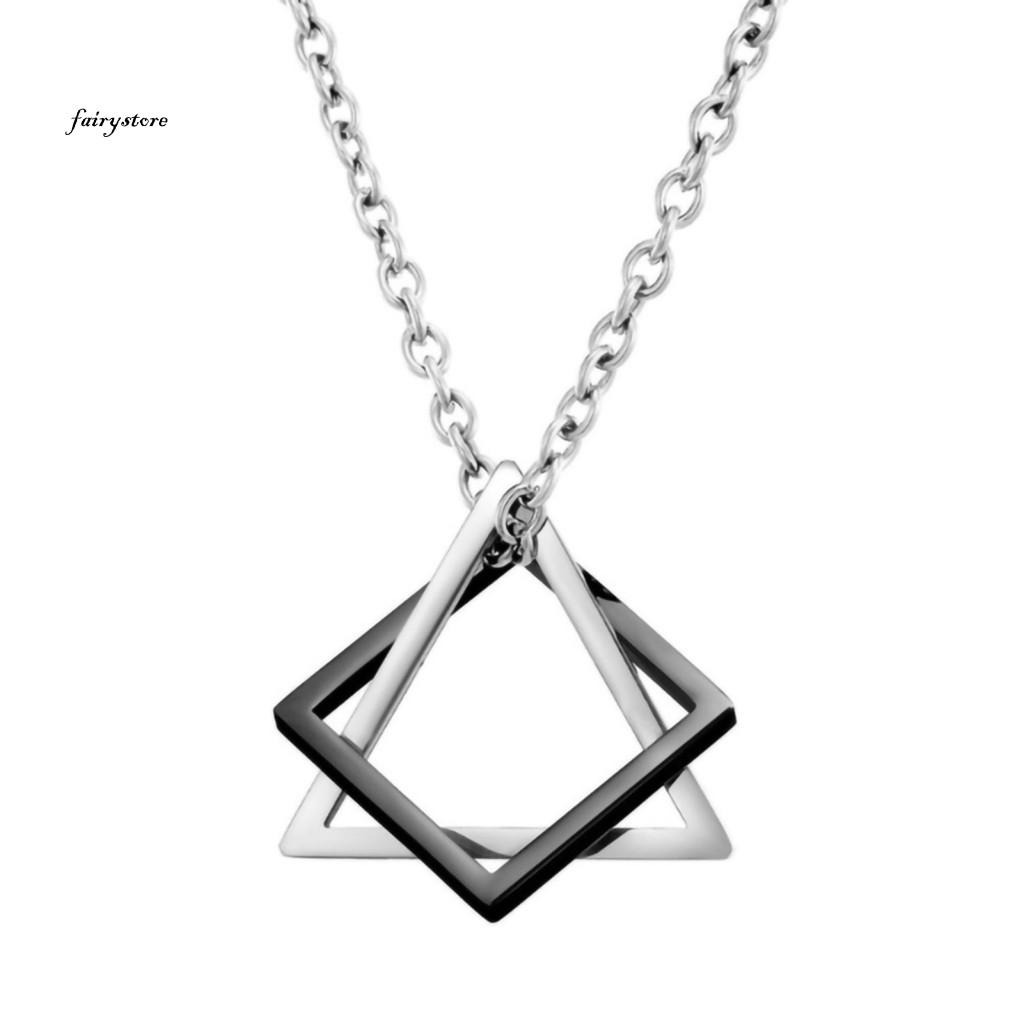 Fairystore | Dây chuyền áo len mặt dây chuyền hình học mạ điện chống gỉ phai màu trang trí cổ phụ kiện quần áo