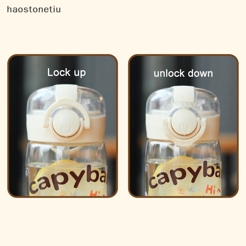 HA Capybara Hoạt Hình 400ml Di Động Dung Tích Lớn Bình Nước Thể Thao Thể Dục Ống Hút Ly Sinh Viên Nhựa Nước n