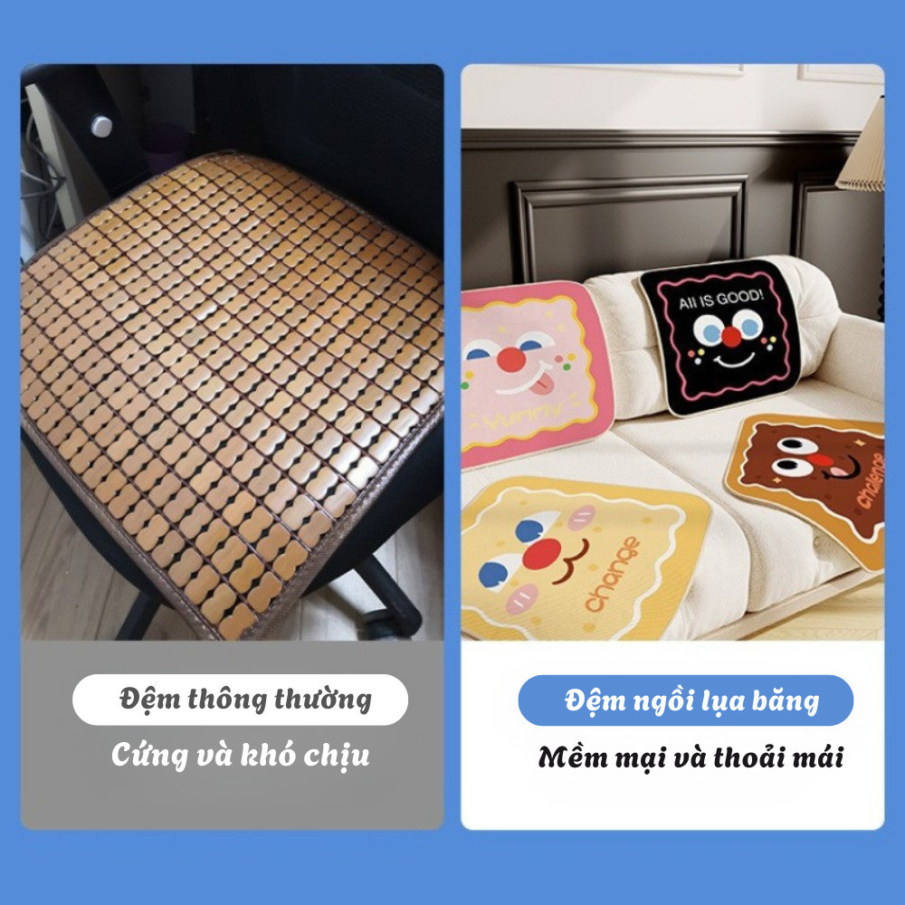 Miếng Lót Ghế Ngồi Êm Ái Hình Hoạt Hình 3D Dễ Thương, Đệm Lót Ghế Văn Phòng DINOHOME