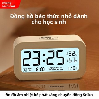 Đồng Hồ Báo Thức Điện Tử Thông Minh - Hiển Thị Nhiệt Độ & Độ Ẩm - 3 Chế Độ Báo Thức - Màn Hình LED Cao Cấp Cho Phòng Ngủ, Văn Phòng [Hàng Có Sẵn]