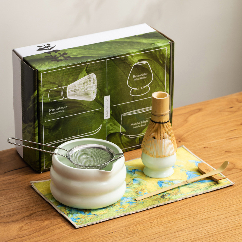 Bộ trà Matcha Bộ 7 món đánh trà Nhật Bản Bát Matcha Trà Whisky Hộp quà tặng Bộ máy xay sinh tố Matcha trong nhà Cửa hàng đồ uống Phụ kiện dụng cụ làm trà