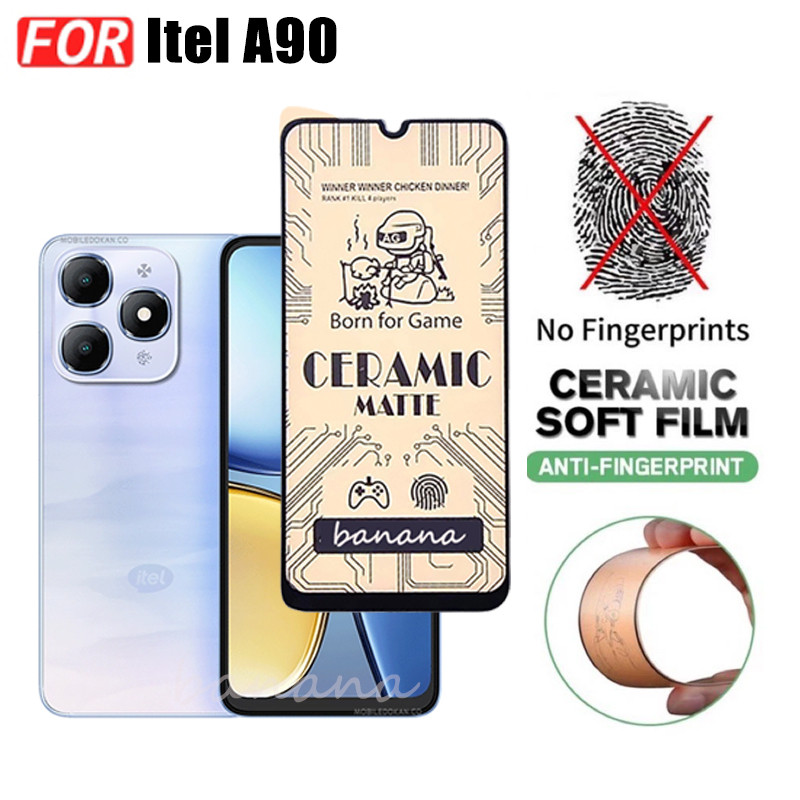 Kính cường lực gốm 3 TRONG 1 Itel A90 4G cho Itel A80 A70 A50 A50C A60 Ống kính máy ảnh Kính bảo vệ màn hình và phim mặt sau