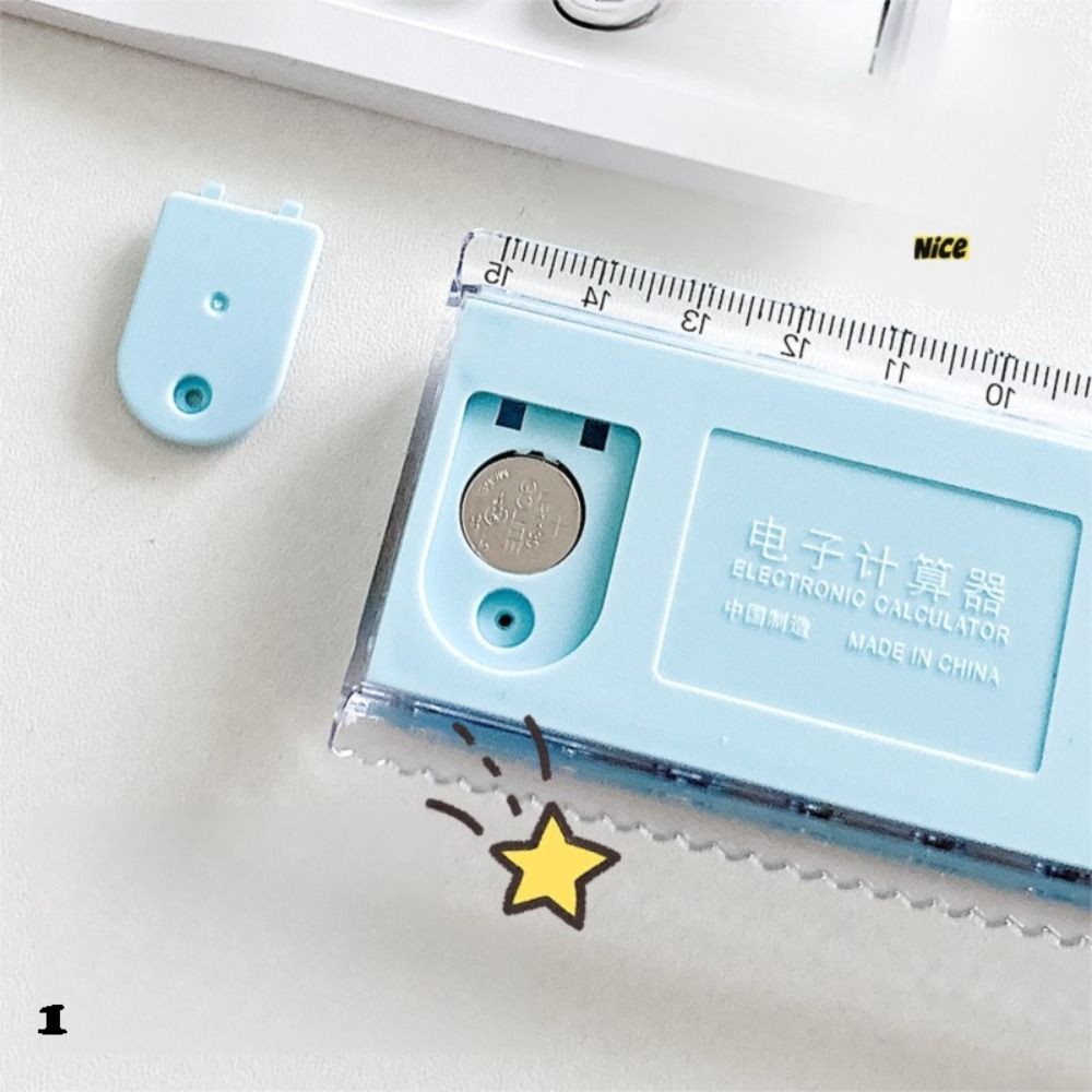 Thước thẳng GETVOW, có nút silicon Máy tính thước Capybara Mini, Công cụ vẽ thước đo 8 chữ số hoạt hình im lặng