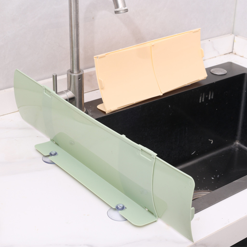 [H & L] Tấm bảo vệ nước bồn rửa có thể điều chỉnh 1 / 2 / 3 chiếc, Tấm bảo vệ phun nước PP được nâng cấp với 6 cốc hút, Rào chắn rửa chén để bảo vệ đồ ăn và mặt bàn