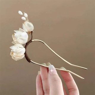 MAUROPOLI Kẹp tóc hình chữ U cao cấp phong cách Trung Quốc Magnolia, mũ đội đầu nhẹ nhàng