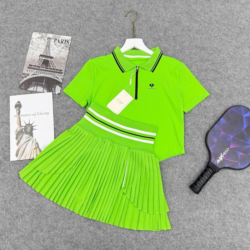 [PICKLEBALL NEW] Bộ thể thao nữ, Bộ Áo Váy kiểu mới chơi Pickleball, Golf Tennis-QC cao cấp