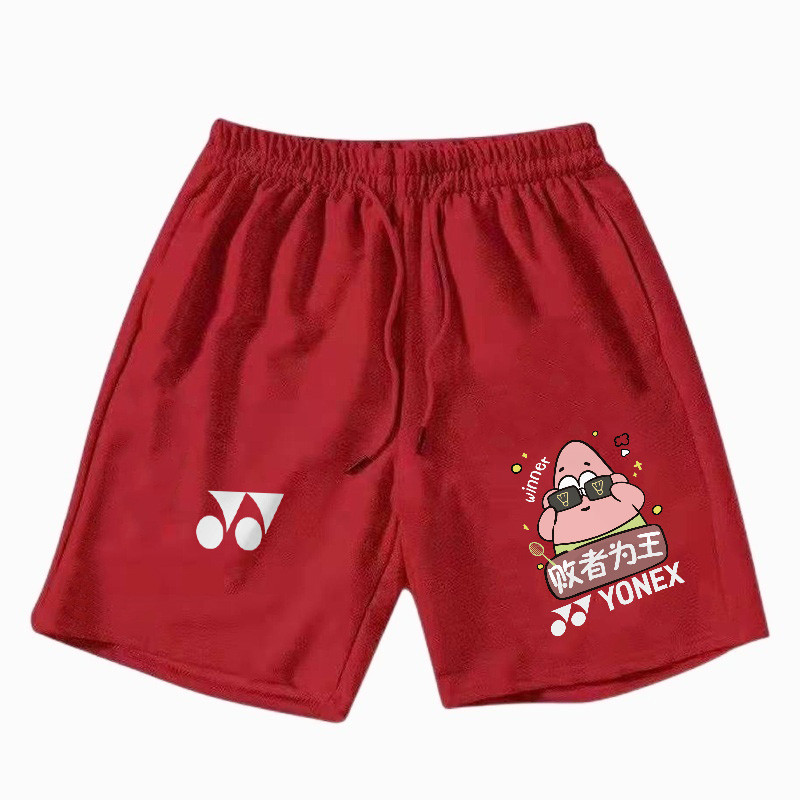 Quần short rộng rãi và thoải mái Yonex mùa hè mới vui nhộn in trang phục cặp đôi quần vợt trẻ em và quần short thể thao tập cầu lông