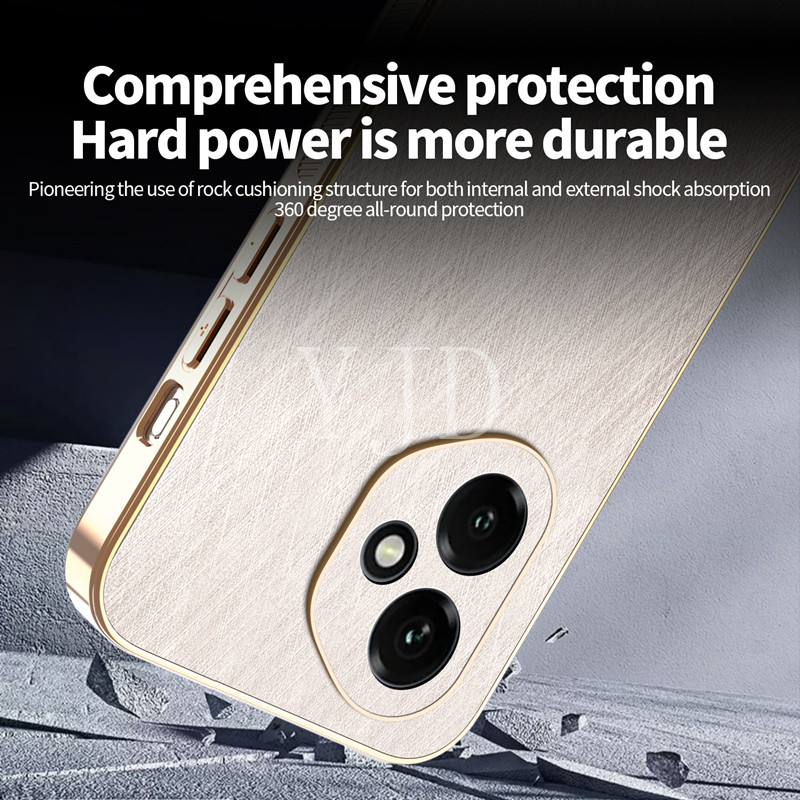 Ốp Lưng Cho Honor 400 Pro Gold Silk Skin TPU Khung Mạ Điện Chống Rơi Vỏ Điện Thoại