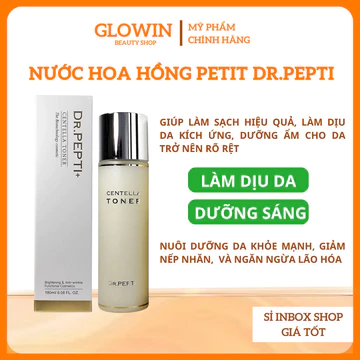 Nước hoa hồng Dr.Pepti Centella Toner cấp ẩm làm dịu căng bóng Da Dr.Pepti Hàn Quốc dưỡng 180ml - Glowin Beauty