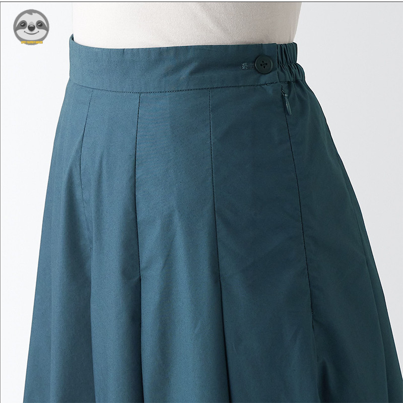 Phong cách Nhật Bản Phong cách Muji / Nữ Micro-Stretch Dây kéo Váy xếp ly dệt mật độ cao / Váy xếp ly mỏng hơn thông thường nhẹ nhàng