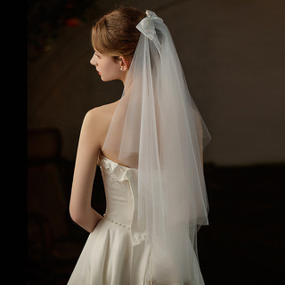 Nơ Trắng Cô Dâu Tulle Veil 85cm - Phụ Kiện Đám Cưới Cho nữ