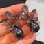 Bông tai ngọc trai hoa tinh tế Zircon thanh lịch phong cách mới nhẹ nhàng Bông tai sang trọng
