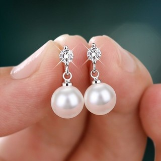 ✨✨Bông Tai Ngọc Trai Sang Trọng Bạc 925 Bông Tai Trang Sức Đơn Giản Dài Không Gây Dị Ứng Bông Tai 25.6.5