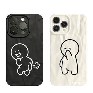 ibumpers Ốp Điện Thoại iPhone Phim Hoạt Hình Vui Nhộn Cặp Đôi Họa Tiết Cho IPhone 16 15 14 12 13 11 Pro Max IP 7 8 Plus X XS XR Xếp Ly Ốp Lưng Silicon Mềm Chống Sốc