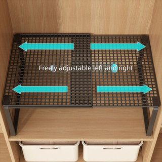 Sắp xếp tủ quần áo CLEARLINE, Kệ tủ quần áo bằng kim loại có thể điều chỉnh, Giá lưu trữ quần áo có thể thu vào DIY Ký túc xá