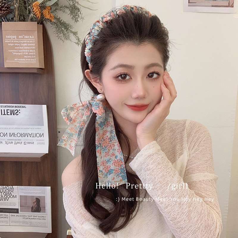 Hoa Đầu Streamer Tóc Bện Tích Hợp Đầu Nữ Phong Cách Mới Phụ Kiện Tóc Nơ Khăn Buộc