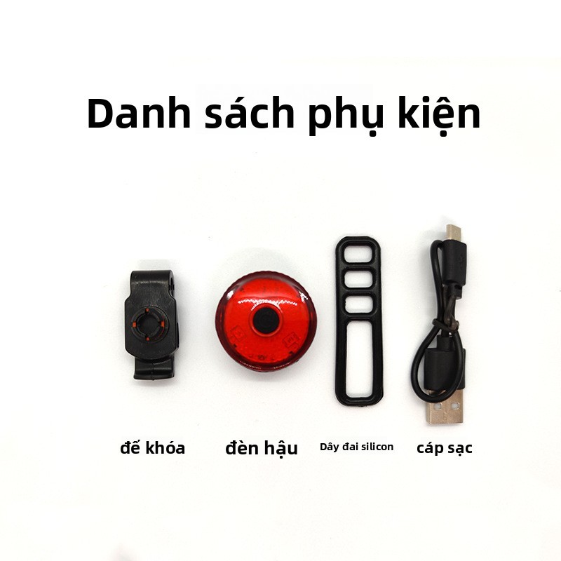 2025 Đèn xe đạp sạc USB mới, 3 chế độ đèn cảnh báo chống nước thiết bị xe đạp ，có thể được cài đặt ở bất kỳ bộ phận nào