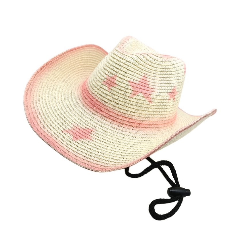 Bầu Trời Thoáng Khí Mũ Dệt Rơm Chống Nắng Dây Đeo Điều Chỉnh Unisex Vành Rộng Mũ Câu Cá Cắm Trại Đi Biển Phong Cách Phương Tây