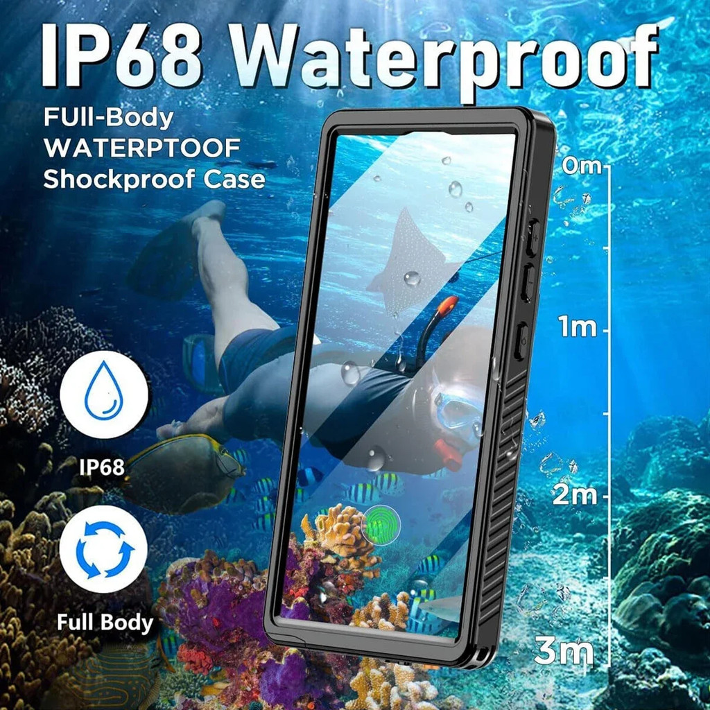 Ốp lưng chống nước IP68 Shellbox cho Samsung Galaxy S25 Ultra S26 S24 S23 S22 plus S20 S21 FE A16 Vỏ bảo vệ lặn thể thao ngoài trời S25 edge