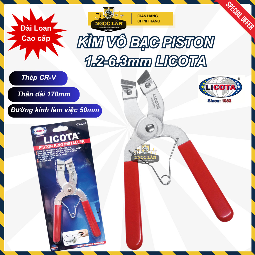 [Chính hãng Licota] Kìm vô bạc piston Licota 1.2-6.3mm (mã ATA-0245)