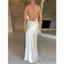 Nữ Đầm Satin Bodycon Dài Spaghetti Dây Đeo Cổ Bò Chia Cao