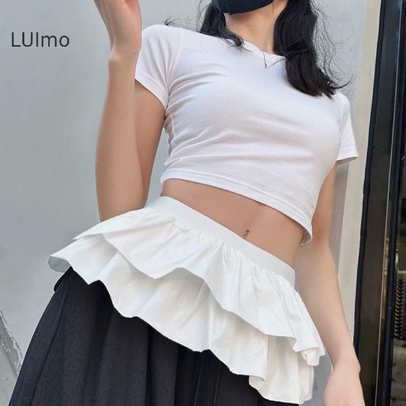 LUImo Thể Thao Ba Lê Phong Cách Trắng Cao Cấp Cổ Tích Váy Thiết Kế Chống lộ Phong Cách Hàn Quốc Tính Khí Váy Bánh Ren SBS