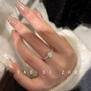 Nhẫn Bạc Nữ Kim Cương Lớn Hình Bầu Dục Điều Chỉnh được Nhẫn Nữ Micro Lát Zircon Xoắn Vòng Xoắn Ốc Sang Trọng Cao Cấp