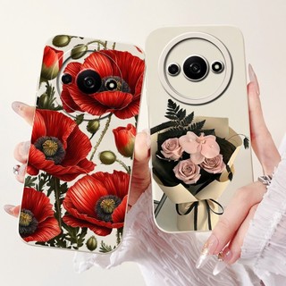 Vỏ Mới Cho Xiaomi Redmi A3 4G Ốp Lưng Hoa Hồng Thời Trang Silicon Mềm Chống Sốc Cho Xiaomi Poco C61 RedmiA3 A3x Ốp Lưng