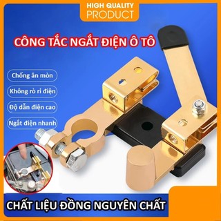 Công tắc ngắt kết nối bình ắc quy 12V 24V cho xe hơi, xe máy kiểu cầu dao, chất liệu hợp kim thép mạ đồng chất - FE123