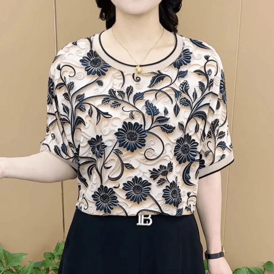 Áo thun ngắn tay in hình thời trang mùa hè dành cho nữ