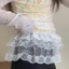 GAVESTO Ren Xù Váy, Harajuku Y2K Dạo Phố Ren Lớp Gạc, Xuyên Qua Thêu Hoa Xếp Ly Váy Trang Trí Quần Jean