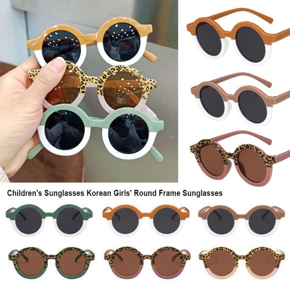Kính râm gọng tròn dành cho bé gái từ 1-7 tuổi, chống nắng với 6 màu sắc cá nhân hóa
