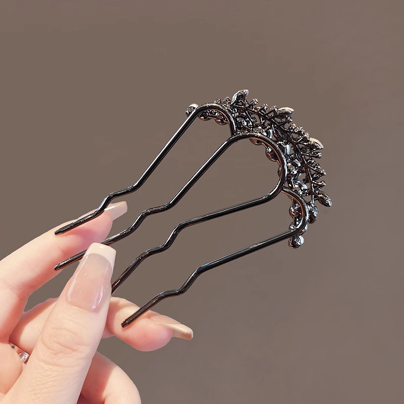 MAUROPOLI [Sẵn sàng] Lược bốn ngón cảm giác cao cấp Lược chải tóc thanh lịch tinh tế Mũ đội đầu phong cách Trung Quốc Dụng cụ tiện dụng Kẹp tóc phong cách Trung Quốc mới Kẹp tóc thời trang