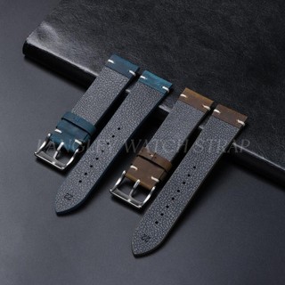 Dây đeo đồng hồ da bò chính hãng mờ 18mm 20mm 21mm 22mm Thay đổi màu sáp Patina Dây đeo đồng hồ đa năng Replacement Retro Vintage Cổ điển Nam Nữ Quà tặng kinh doanh cổ điển