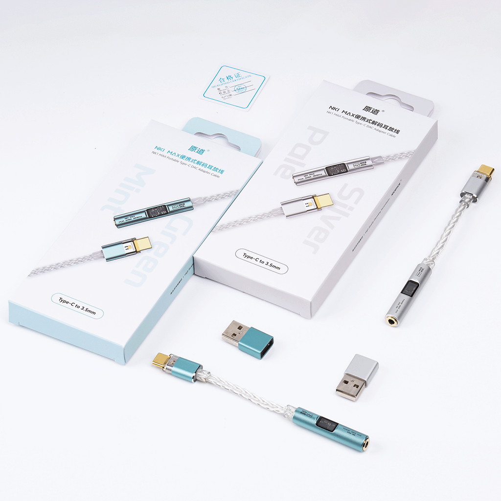 Cáp chuyển đổi NICEHCK NK1 MAX CX31993 Chip giải mã MAX97220 HiFi Bộ khuếch đại DAC Type-C di động Dây OCC mạ bạc