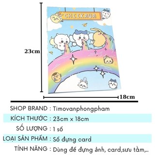 Sổ Đựng Card A5 Album Ảnh Rỗng Binder 6 Còng Nhân Vật Chiikawa Cute Timo VPBL26