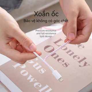 Bộ bảo vệ dây cáp 1.4m chống gãy, dùng cho dây sạc, tai nghe, dây dữ liệu điện thoại